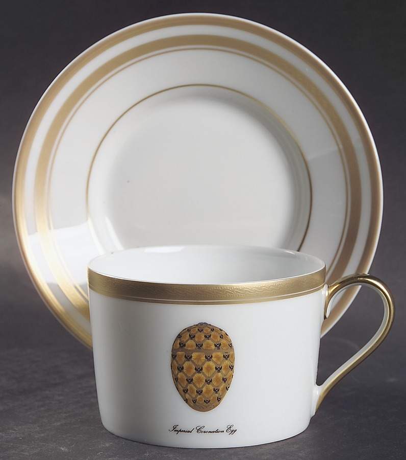 Imperial Egg Collection Flat Cup & Saucer Set by Faberge-1