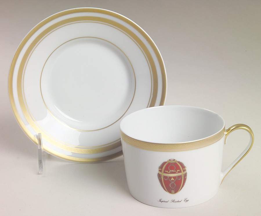 Imperial Egg Collection Flat Cup & Saucer Set by Faberge-1