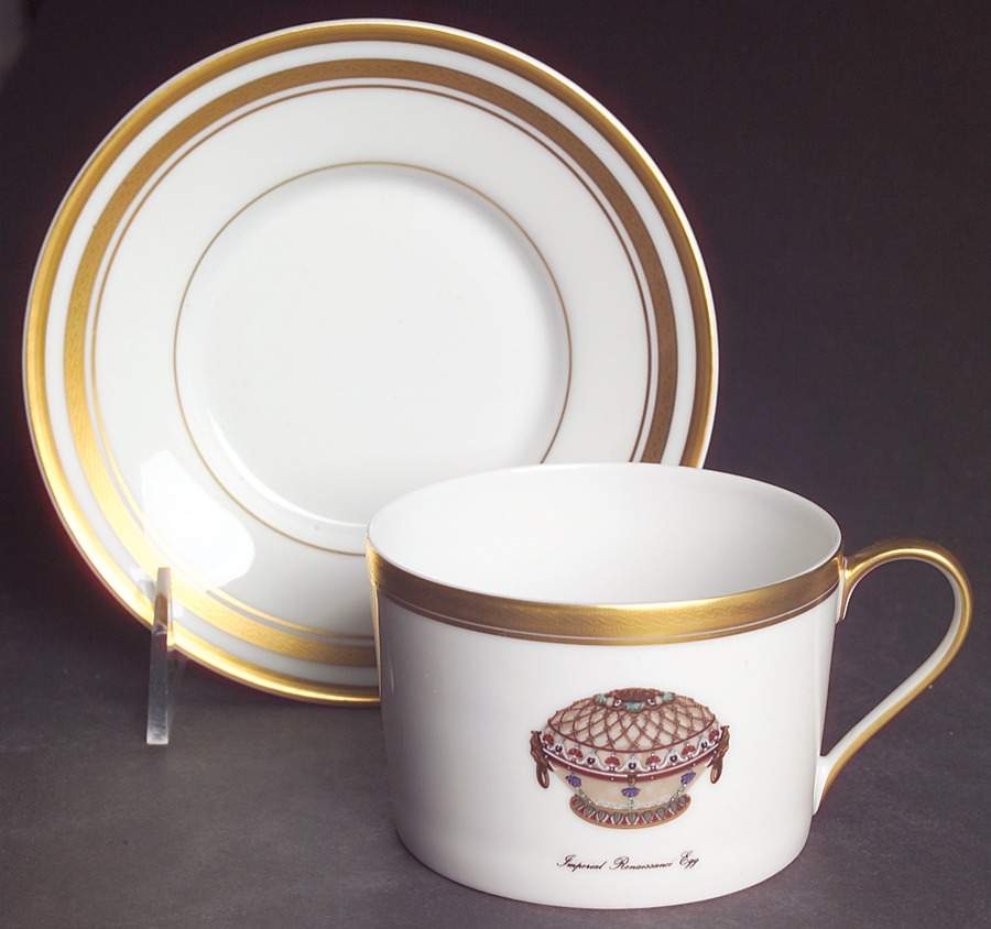 Imperial Egg Collection Flat Cup & Saucer Set by Faberge-1