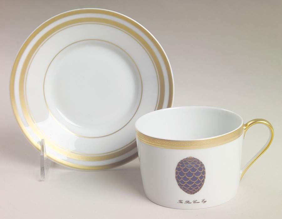 Imperial Egg Collection Flat Cup & Saucer Set by Faberge-1