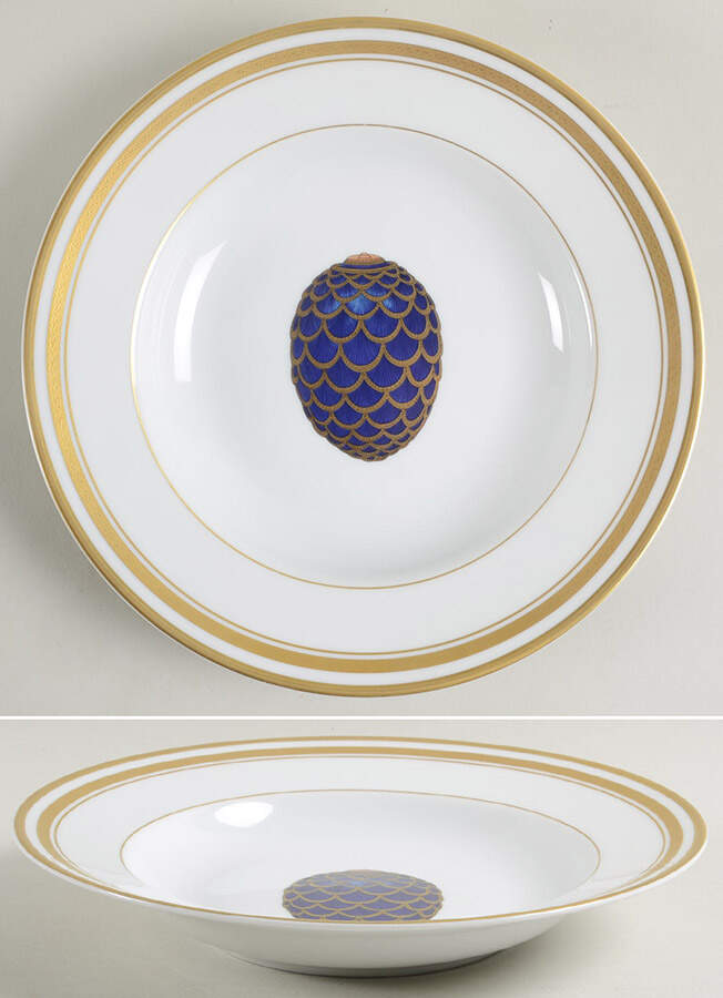 Imperial Egg Collection Large Rim Soup Bowl by Faberge-1