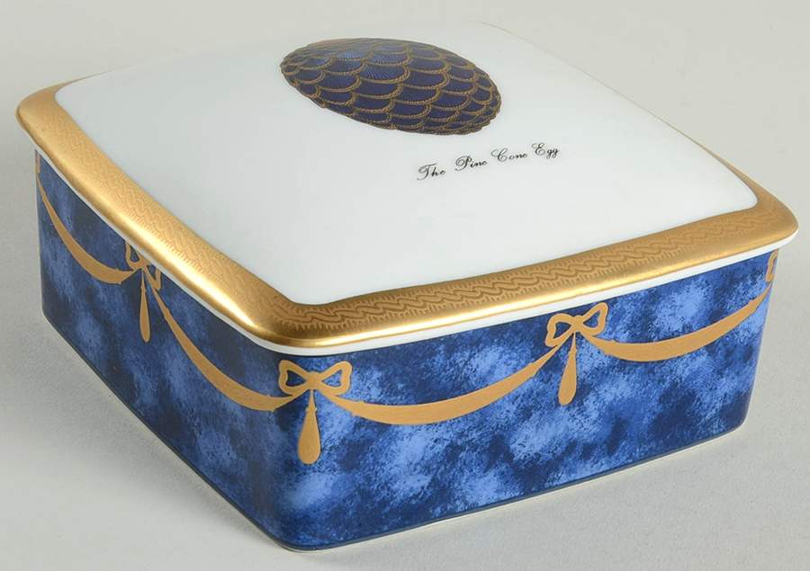 Imperial Egg Collection 5" Square Box & Lid by Faberge-1