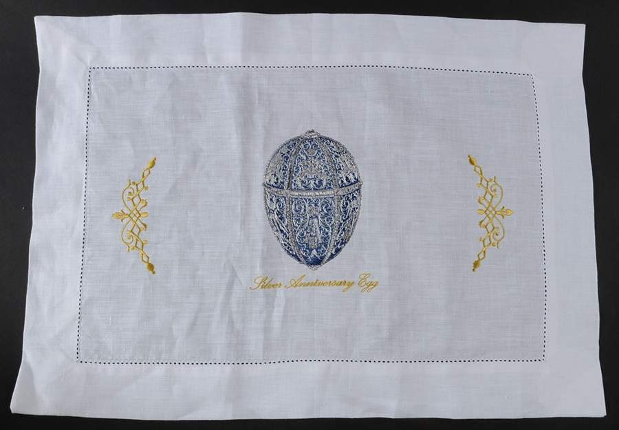 Imperial Egg Collection 20" Embroidered Linen Placemat by Faberge-1