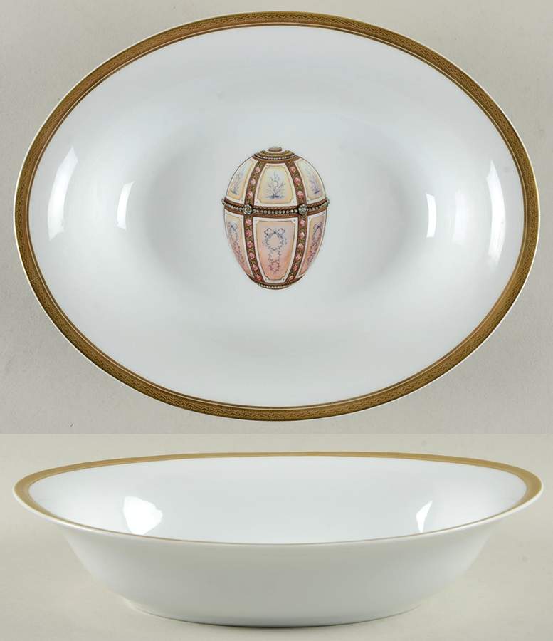 Imperial Egg Collection 9" Oval Vegetable Bowl by Faberge-1