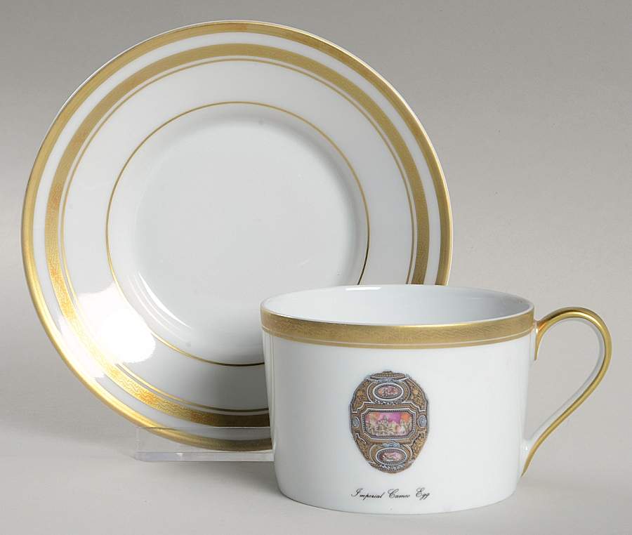 Imperial Egg Collection Flat Cup & Saucer Set by Faberge-1