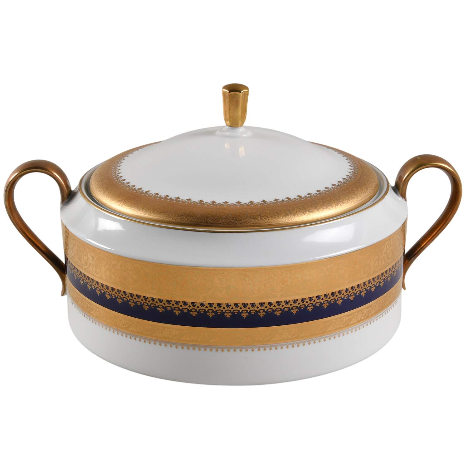 Imperial Heritage Cobalt Blue Round Covered Vegetable by Faberge-1