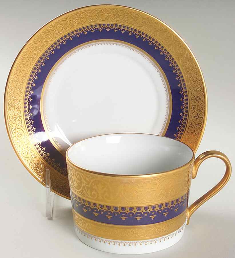 Imperial Heritage Cobalt Blue Flat Cup & Saucer Set by Faberge-1