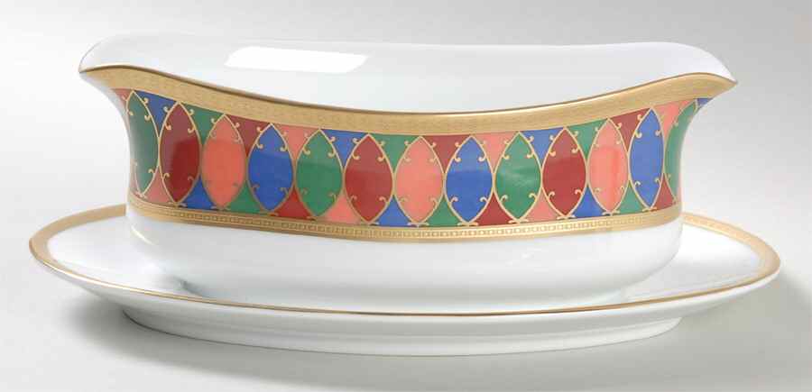 Karsavina Gravy Boat with Attached Underplate by Faberge-1