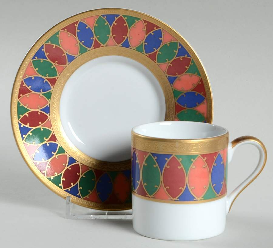 Karsavina Flat Demitasse Cup & Saucer Set by Faberge-1