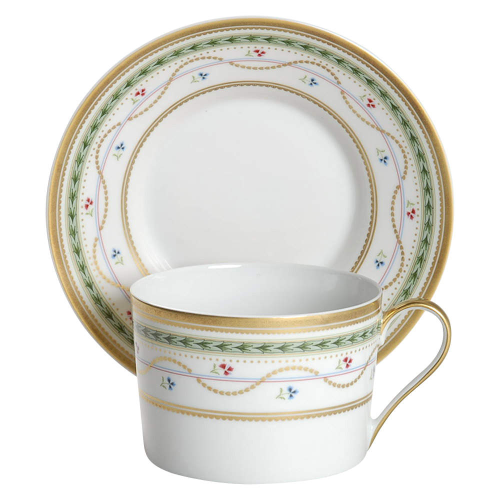 Luxembourg Green Flat Cup & Saucer Set by Faberge-1