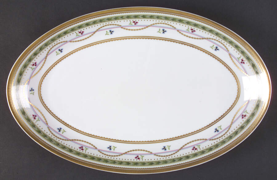 Luxembourg Green 14" Oval Serving Platter by Faberge-1