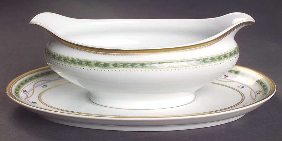 Luxembourg Green Gravy Boat & Underplate by Faberge-1