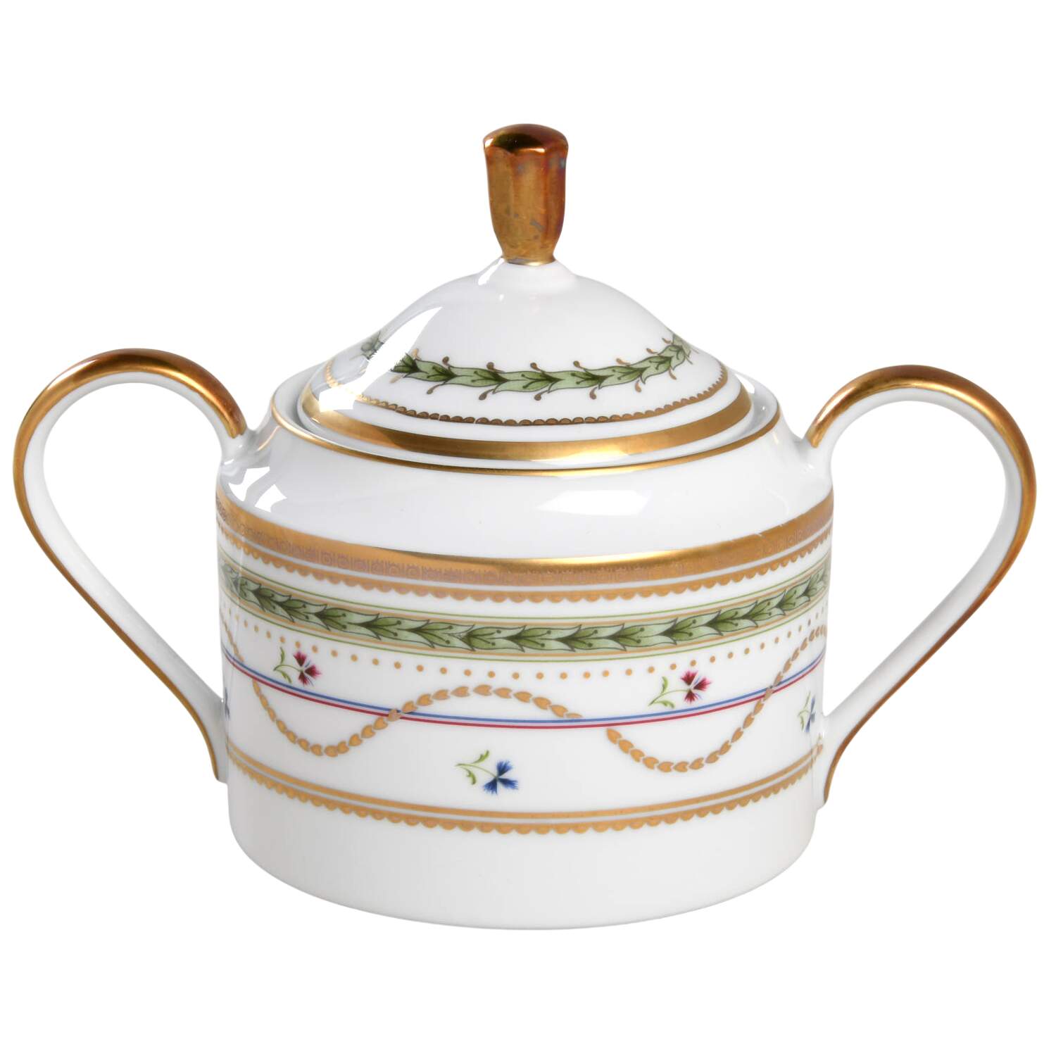 Luxembourg Green Sugar Bowl & Lid by Faberge-1