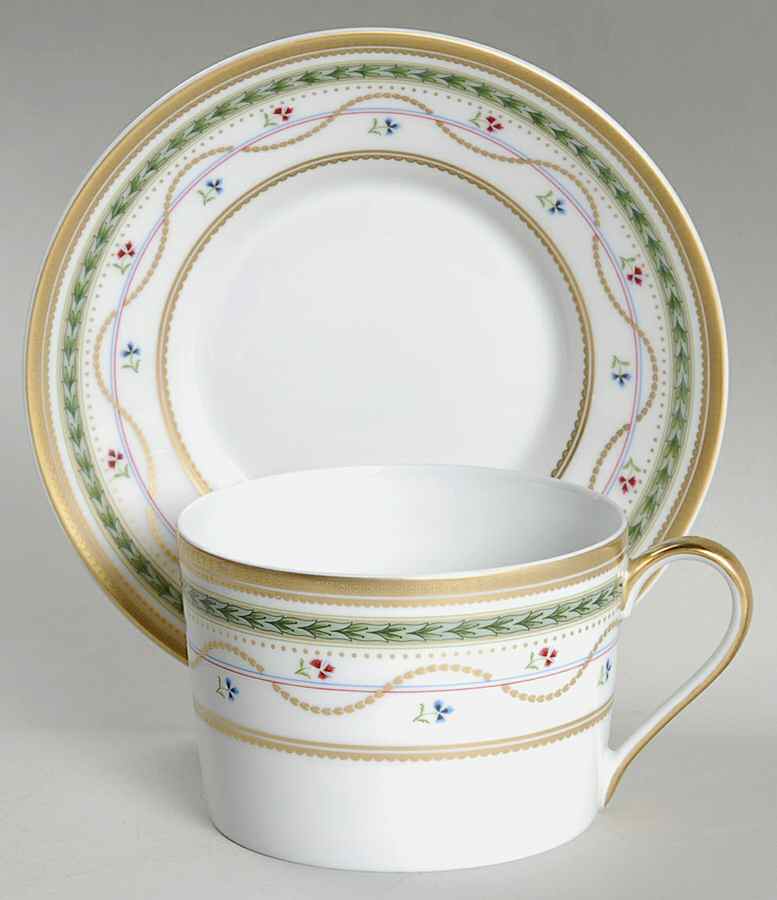 Luxembourg Green Flat Cup & Saucer Set by Faberge-1