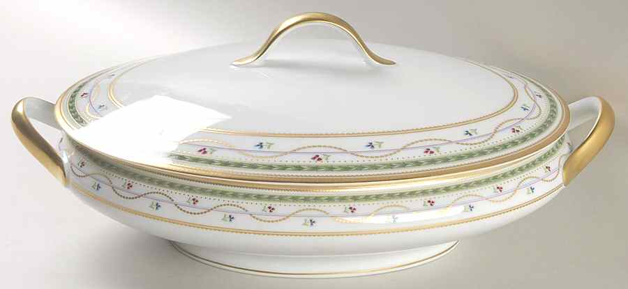 Luxembourg Green Oval Covered Vegetable by Faberge-1