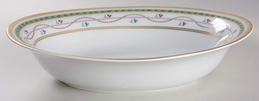 Luxembourg Green 9" Oval Vegetable Bowl by Faberge-1