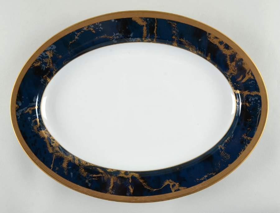 Pavilion Lapis Lazuli 14" Oval Serving Platter by Faberge-1