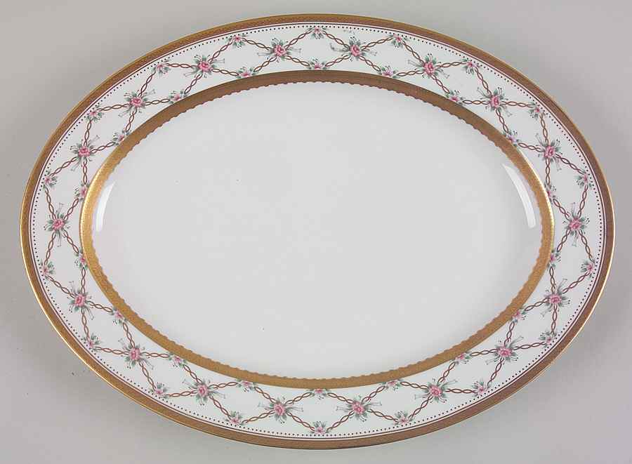 Rose Trellis 14" Oval Serving Platter by Faberge-1