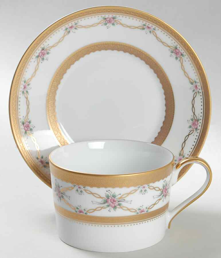 Rose Trellis Flat Cup & Saucer Set by Faberge-1