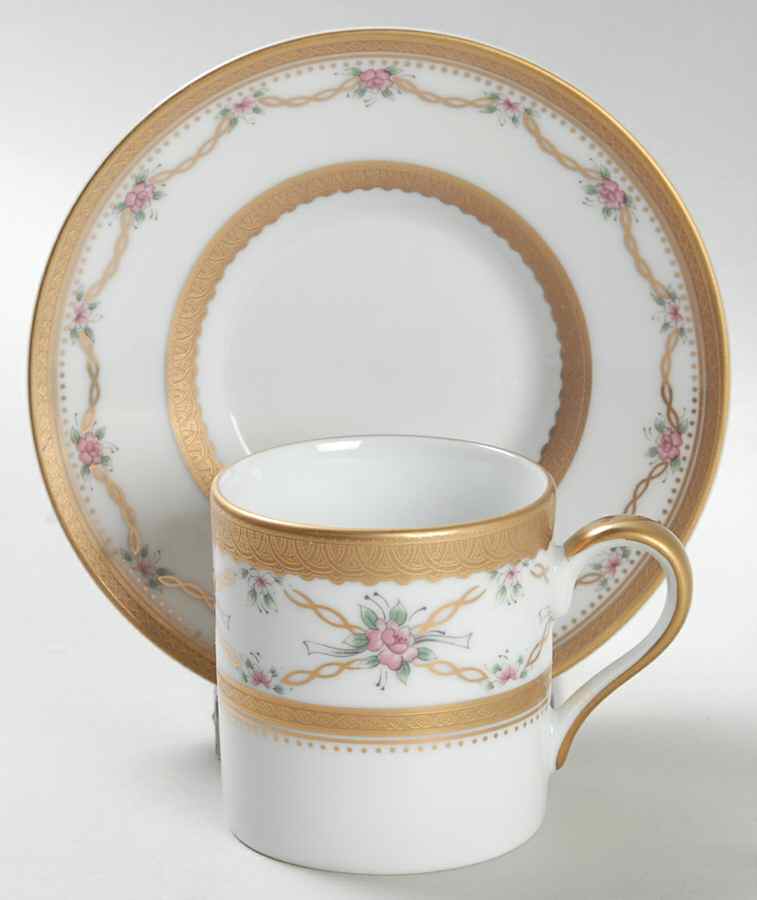 Rose Trellis Flat Demitasse Cup & Saucer Set by Faberge-1