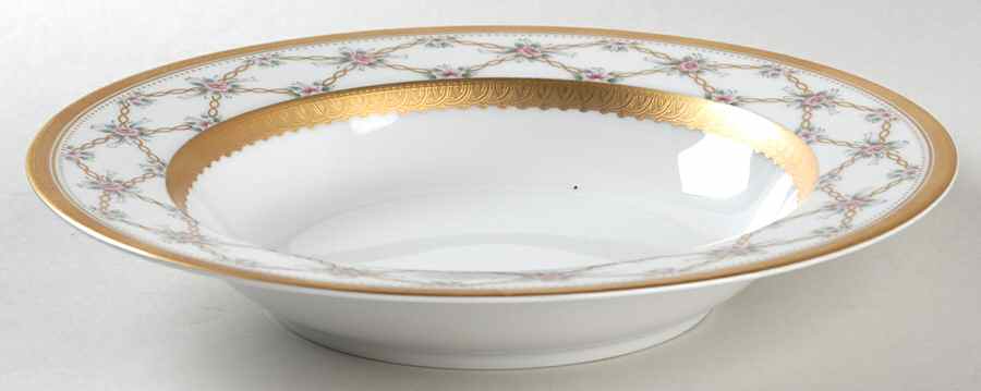Rose Trellis Large Rim Soup Bowl by Faberge-1