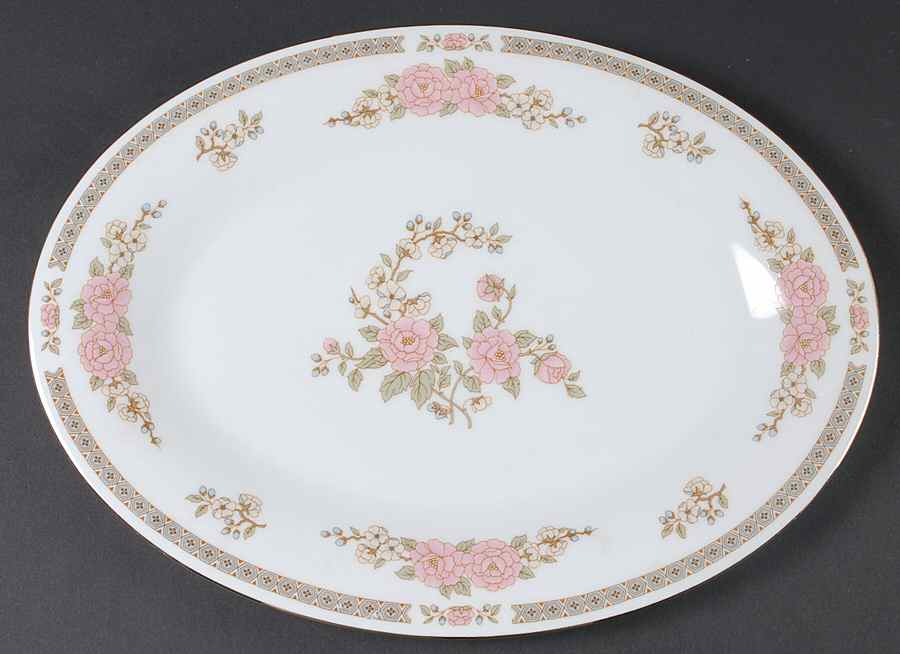Floral Mist 14" Oval Serving Platter by Fairfield-1