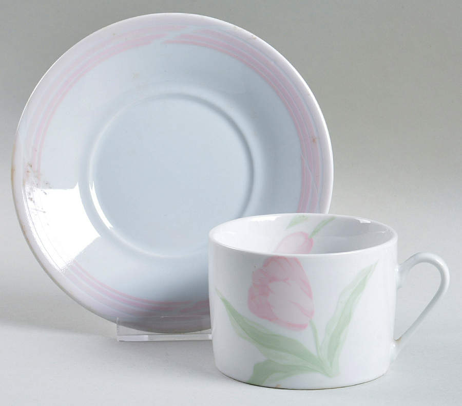 Tivoli Tulip Flat Cup & Saucer Set by Fairfield-1