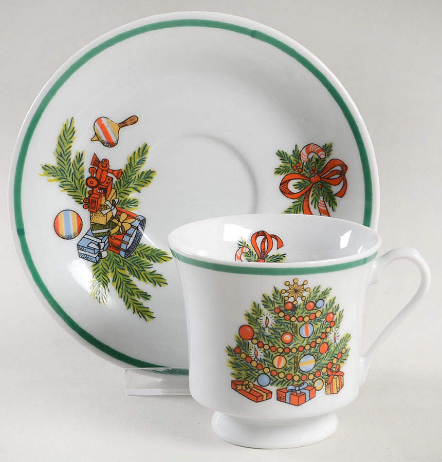 Yuletide Footed Cup & Saucer Set by Fairfield-1