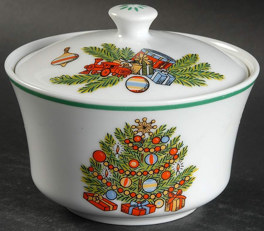 Yuletide Sugar Bowl & Lid by Fairfield-1