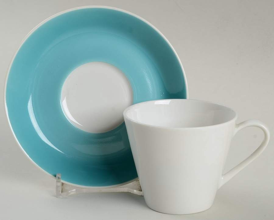 Fairwood Turquoise Flat Demitasse Cup & Saucer Set by Fairwood-Schonwald-1