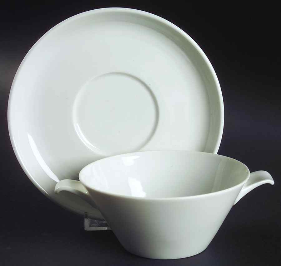 Fairwood White Flat Cream Soup Bowl & Saucer Set by Fairwood-Schonwald-1