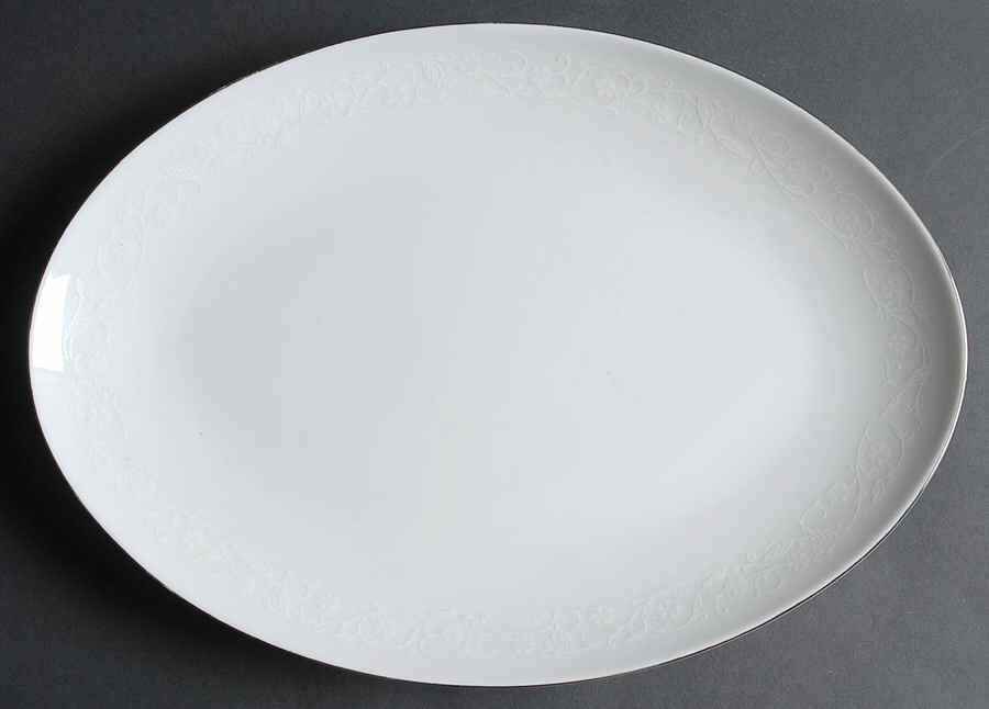 English Lace 14" Oval Serving Platter by Fashion Manor-1