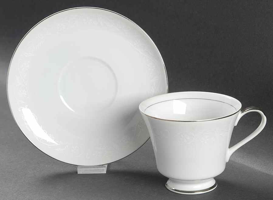 English Lace Footed Cup & Saucer Set by Fashion Manor-1