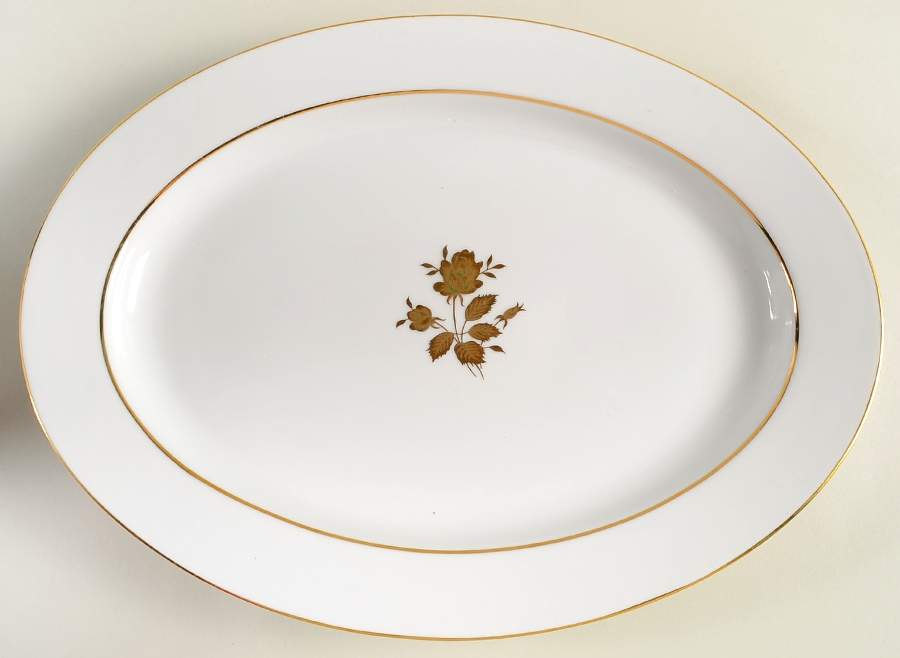 Eternal Rose 16" Oval Serving Platter by Fashion Manor-1