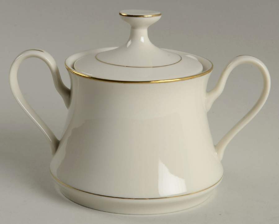 Gold Herald Sugar Bowl & Lid by Fashion Manor-1
