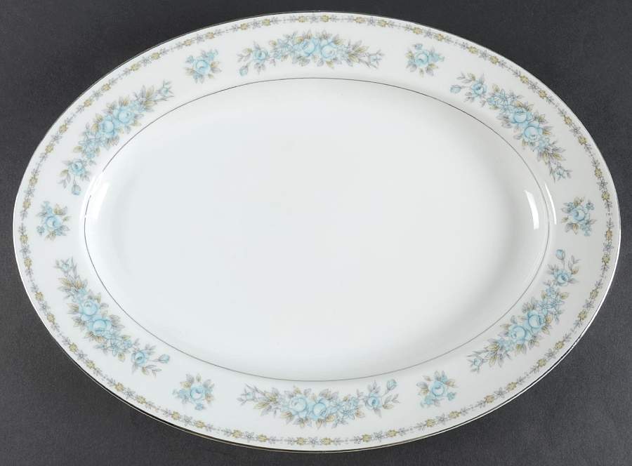 Jacqueline 14" Oval Serving Platter by Fashion Manor-1