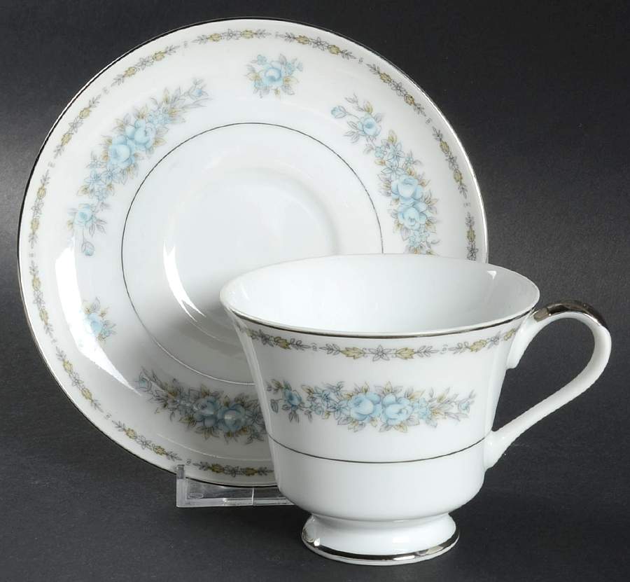 Jacqueline Footed Cup & Saucer Set by Fashion Manor-1