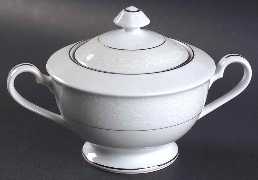 Lady Elegant Sugar Bowl & Lid by Fashion Manor-1