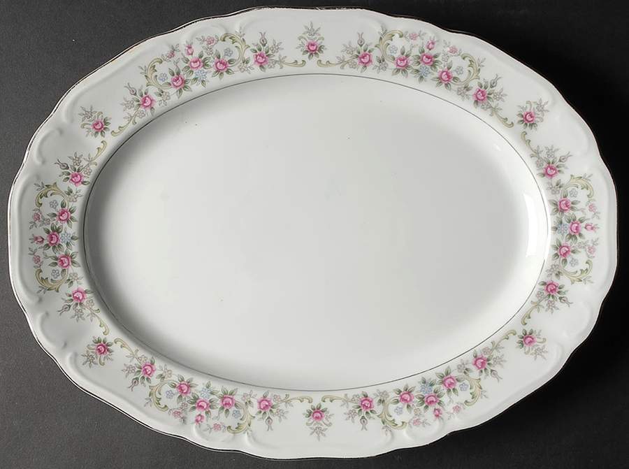 Marianna 14" Oval Serving Platter by Fashion Manor-1