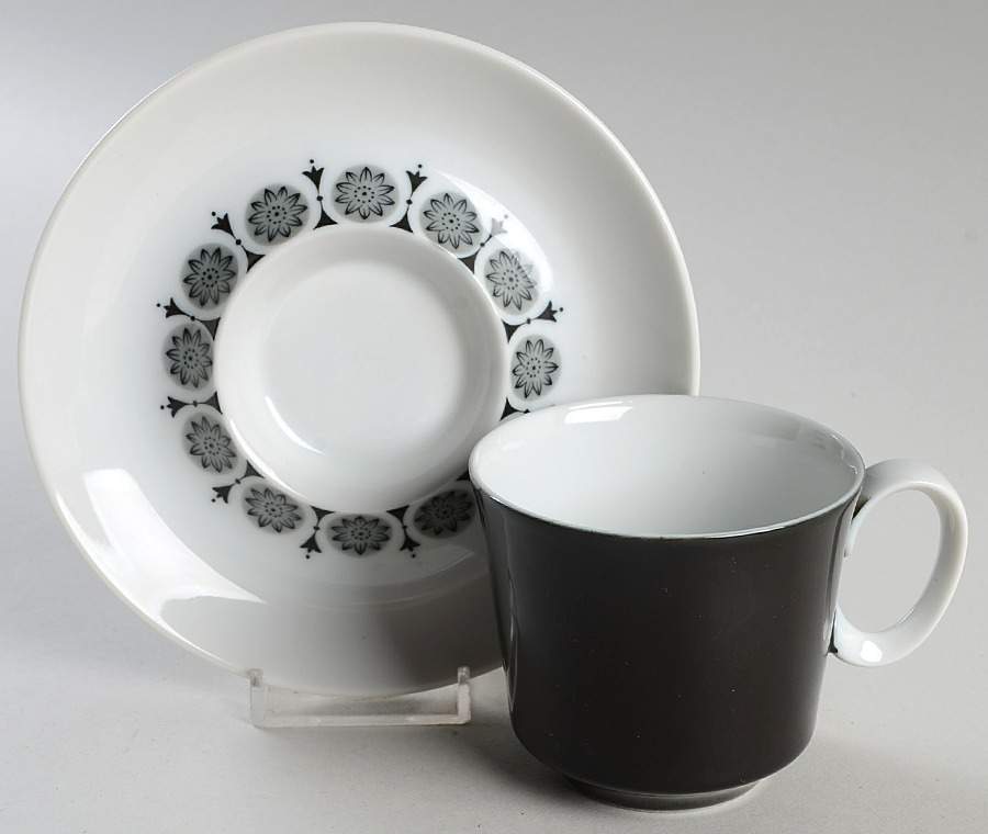 Midnight Snow Flat Cup & Saucer Set by Fashion Manor-1