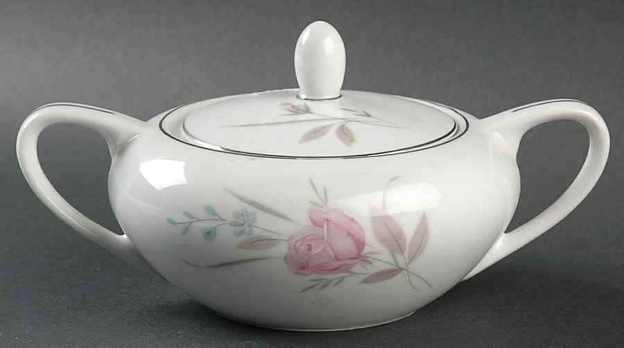 New Rose Sugar Bowl & Lid by Fashion Manor-1