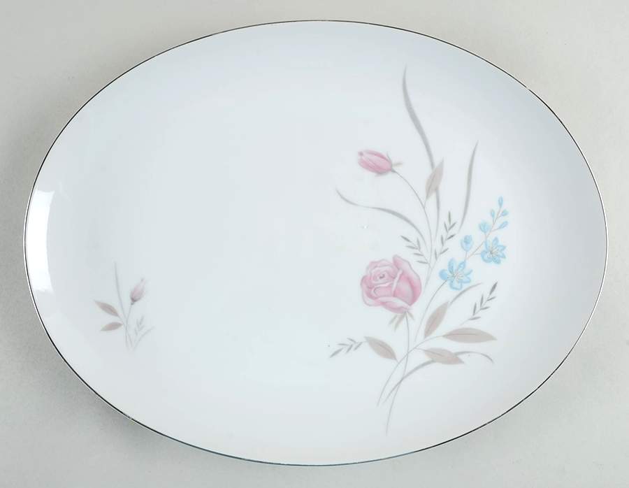 New Rose 14" Oval Serving Platter by Fashion Manor-1