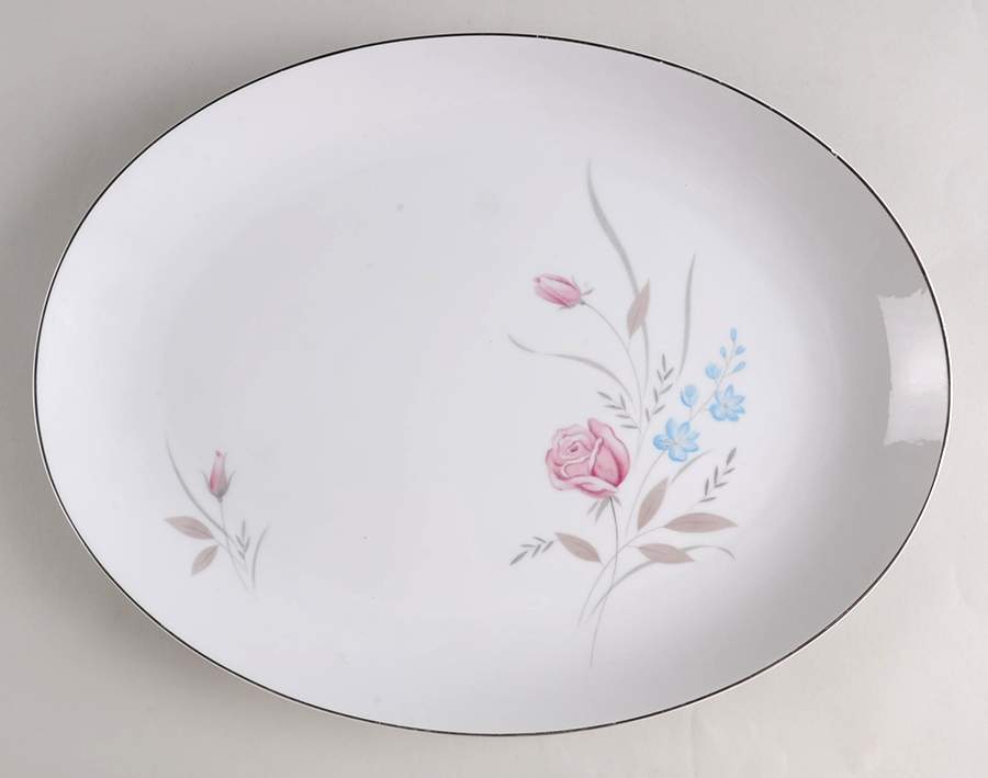 New Rose 16" Oval Serving Platter by Fashion Manor-1