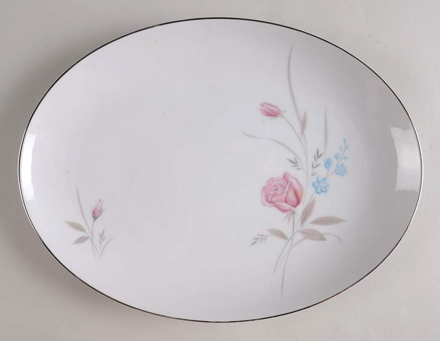 New Rose 12" Oval Serving Platter by Fashion Manor-1