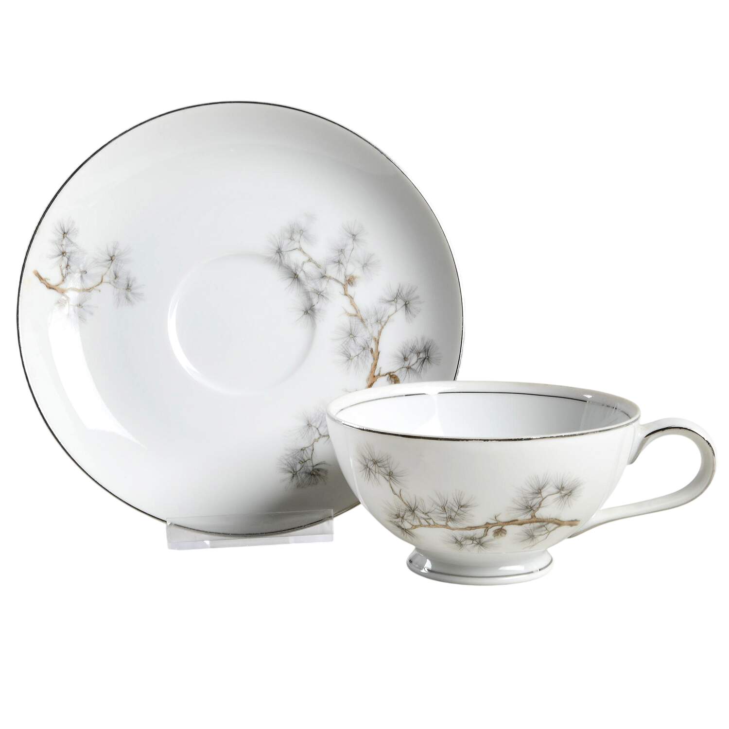 Pinedale Footed Cup & Saucer Set by Fashion Manor-1