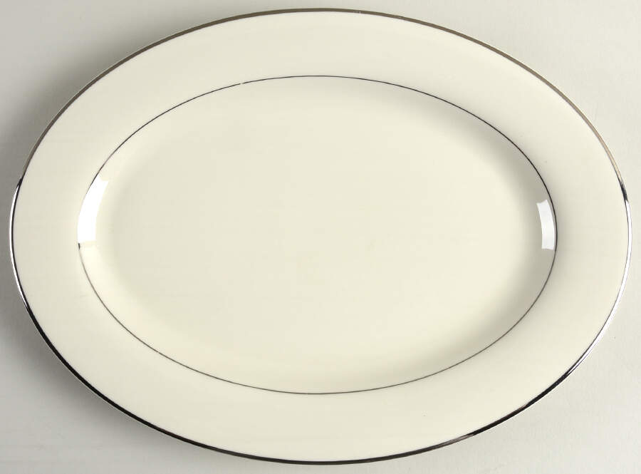 Platinum Herald 14" Oval Serving Platter by Fashion Manor-1