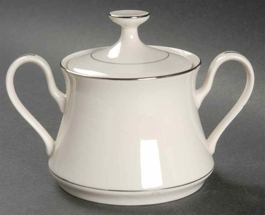 Platinum Herald Sugar Bowl & Lid by Fashion Manor-1