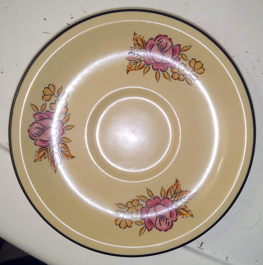 Plum Rose Saucer by Fashion Manor-1