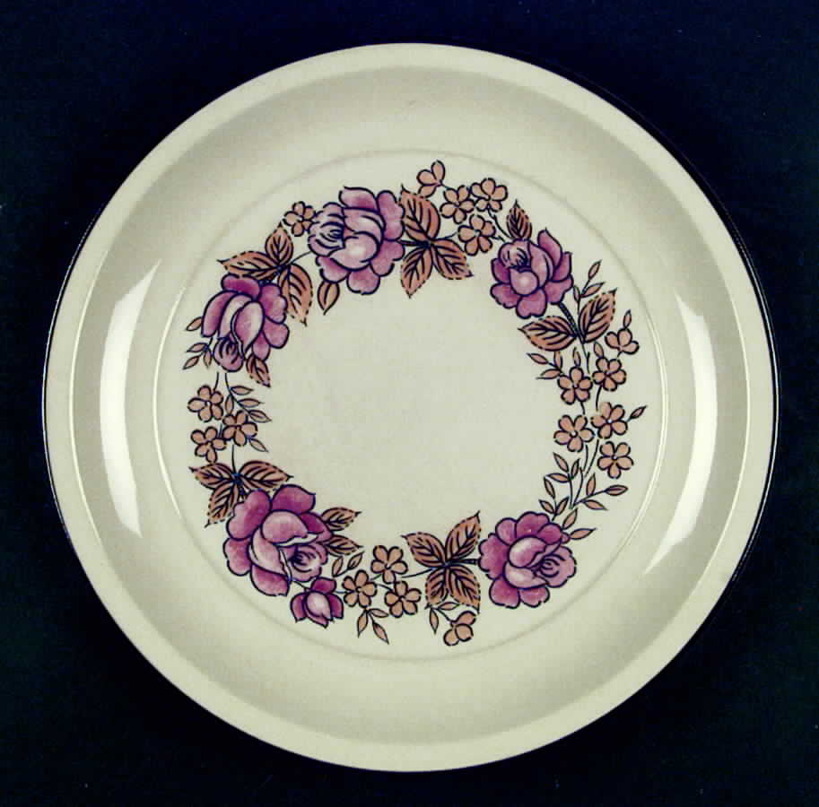 Plum Rose Dinner Plate by Fashion Manor-1