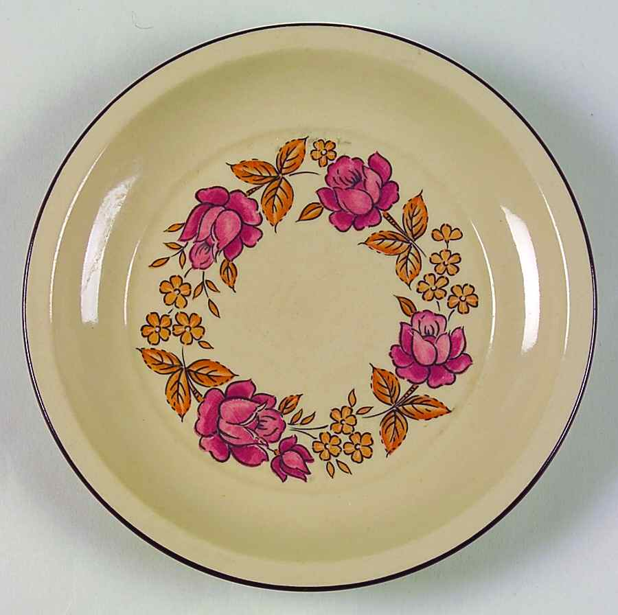 Plum Rose Salad Plate by Fashion Manor-1